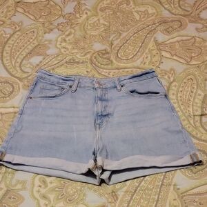 H&M Women's Blue Jean Shorts with Cuffed Hem and Relaxed Fit 10